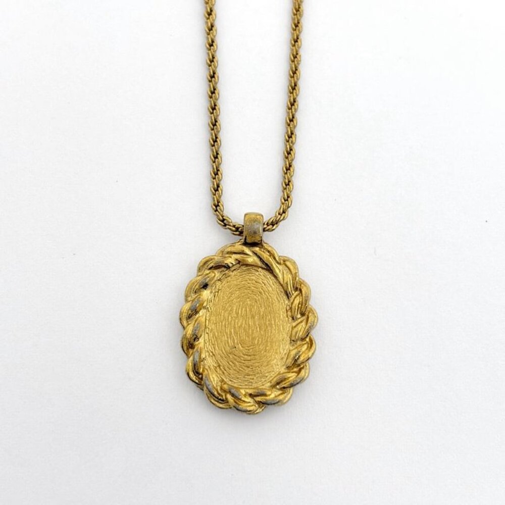 Dior Logo Necklace Oval Gold Plated - Picture 2 of 4